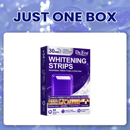 𝐃𝐫.𝐄𝐫𝐚® Purple Teeth Whitening Strips | Whiter-Looking Teeth in 30 Minutes | Fights Yellow Tones, Tough Stains, Plaque & Discoloration | Gentle on Sensitive Teeth
