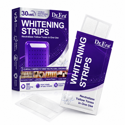 𝐃𝐫.𝐄𝐫𝐚® Purple Teeth Whitening Strips | Whiter-Looking Teeth in 30 Minutes | Fights Yellow Tones, Tough Stains, Plaque & Discoloration | Gentle on Sensitive Teeth