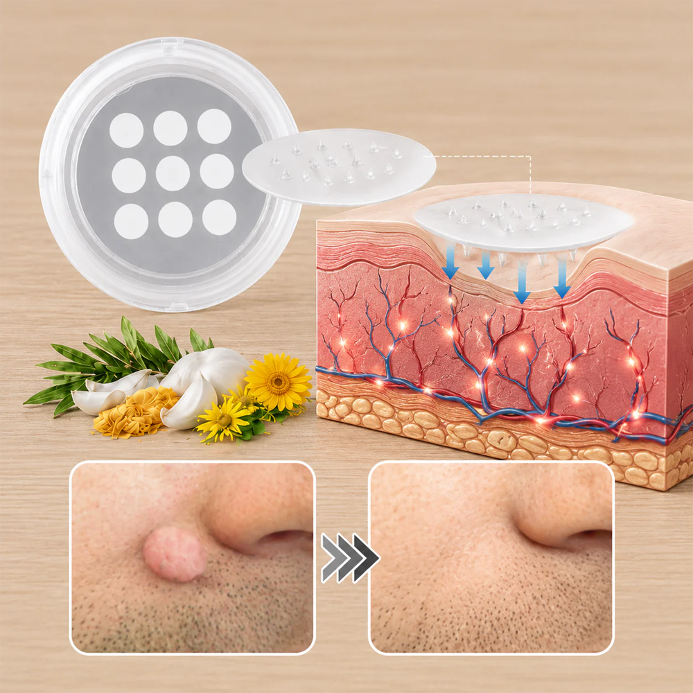 🇺🇸🇺🇸𝐇𝐢𝐬𝐤𝐢𝐧® 2-in-1 Microneedle & Hydrocolloid Patch | Removes raised moles, acne, flat warts, and skin tags | Helps improve wrinkles, scars, and blemishes | Invisible patches for face and body